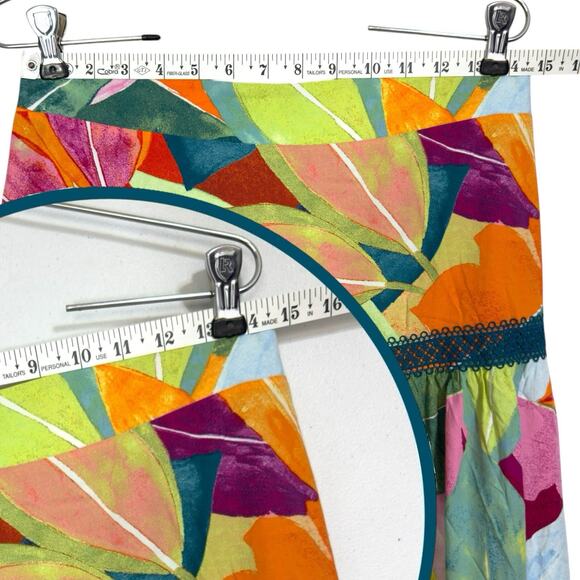 Tiered Maxi Skirt Convertible Dress S Floral Colorful Beach Boho Tropical Hippie - Picture 6 of 12